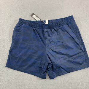 Linc Freedom Shorts Mens Large Blue Camo Navy 5.5" Quick Dry Lined Pockets